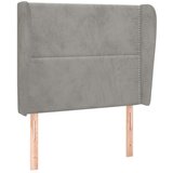  Uzglavlje s ušima svjetlosivo 103x23x118/128 cm baršunasto | shoptok.hr