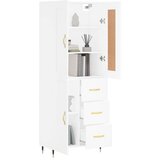 vidaXL Visoka omara bela 69,5x34x180 cm inženirski les | Shoptok.si