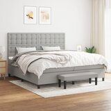 The Living Store Box spring postelja z vzmetnico svetlo siva 200x200 cm blago - Box Spring Postelja, (21519745) | Shoptok.si