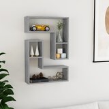  Zidne police 2 kom boja betona 50x15x50 cm konstruirano drvo | Shoptok.si