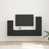  Set TV komoda Zidne 4 pcs Crna Konstruirano drvo | shoptok.hr
