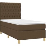  Krevet s oprugama i madracem tamnosmeđi 90 x 190 cm od tkanine | shoptok.hr