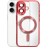 AVIZAR Ohišje MagSafe za iPhone 16 z ultra elegantnim kromiranim robom, Rdeča, (5000189366) | Shoptok.si