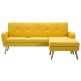  Kavč L oblike z oblogo iz blaga 186x136x79 cm rumen | Shoptok.si