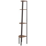  Kutna polica s 4 razine tamnosmeđa i crna 45,5x31,5x150 cm | Eponuda.ba