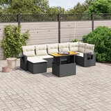 Maison Chic Seti vrtnega pohištva - Vrtna garnitura - Vrtni pohištvo set 8-delna z blazinami črn poli ratan, (21800079) | Shoptok.si
