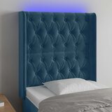  LED uzglavlje tamnoplavo 83x16x118/128 cm baršunasto | shoptok.hr