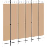  Razdjelnik prostora s 6 panela Bež 240 x 220 cm Tkanina | Eponuda.ba
