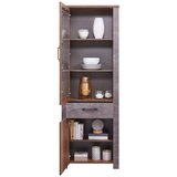 Modern Living Vitrina Ontario, Barva Hrasta, Temno Siva | Shoptok.si