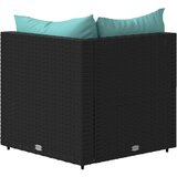  Kutna vrtna sofa od poliratana s jastucima crna | shoptok.hr