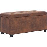 The Living Store Tabure s prostorom za shranjevanje 87,5 cm rjavo umetno usnje - Tabure S Prostorom Za Shranjevanje, (21486064) Cene