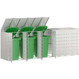  Skladištenje kanti za 3 kante Srebrno 340 x 77.5 x 115.5 cm | shoptok.hr