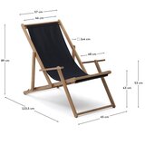Kave Home Črn/v naravni barvi nastavljiv/zložljiv vrtni ležalnik iz masivnega lesa Vilara – | Shoptok.si