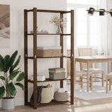 vidaXL Stalak za pohranu 5 razina smeđi 80x38x170 cm masivna borovina | shoptok.hr