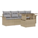 vidaXL 5-delni vrtni set z blazinami bež poli ratan | Shoptok.si