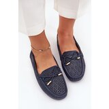 Boto Women's moccasins with perforated pattern and lacing in navy Mirisa | shoptok.hr