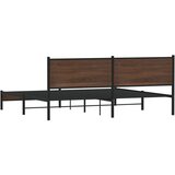 Metalni okvir kreveta bez madraca smeđa boja hrasta 200x200 cm | shoptok.hr