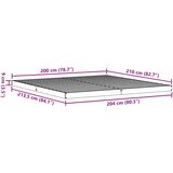  Krevet s daskama Bijelo 213,5 x 204 x 9 cm Čvrsto borovo drvo | shoptok.hr