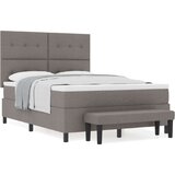 Krevet s kutijom s madracem i klupom Taupe 140x190 cm Tkanina | shoptok.hr