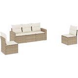  5-dijelni vrtni set sofa s jastucima bež od poliratana | shoptok.hr