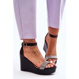 Boto Fashionable Leather Wedge Sandals Black Arwen | shoptok.hr