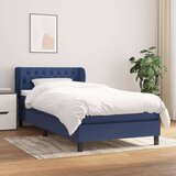 vidaXL Krevet s oprugama i madracem plavi 100 x 200 cm od tkanine | shoptok.hr