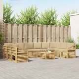  Set vanjskih sofa 11 kom. Bijela i bež Poliester | shoptok.hr