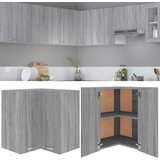 vidaXL Viseča kotna omarica siva sonoma 57x57x60 cm konstruiran les Cene