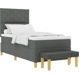  Krevet s opruga kutije Tamno siva 190 x 90 cm tkanina | shoptok.hr