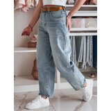 DStreet Spodnie damskie jeansowe wid leg z paskiem NEWFLOVER niebieskie | shoptok.hr