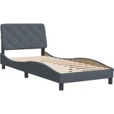  The Living Store Posteljni okvir z vzglavjem temno siv 90x200 cm žamet - Posteljni Okvir, (21488390) | Shoptok.si