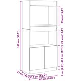 vidaXL Visoka omara črna 63x33x140 cm inženirski les | Shoptok.si