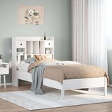 vidaXL Krevet s regalom za knjige bez madraca bijeli 90x190cm borovina | shoptok.hr