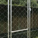  Kavez za psa s krovom Srebrno 600 x 200 x 256 cm Čelik i PE | shoptok.hr