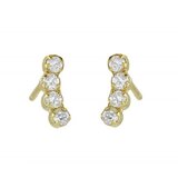 Victoria Cruz halo crystal gold mindjuše sa swarovski kristalima ( a4487-07dt ) Cene