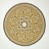 HOMESCAPES Rae Rumena okrogla zunanja preproga, 180 cm, (20744744) | Shoptok.si