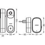 Osram Pametno video zvono sa senzorom 2K SMART+ 230V IP66 Wi-Fi | Eponuda.com