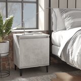  Noćni ormarić s metalnim nogama boja betona 40 x 30 x 50 cm | shoptok.hr