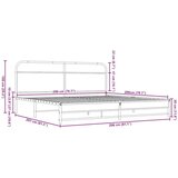 Metalni okvir kreveta bez madraca smeđa boja hrasta 200x200 cm | shoptok.hr