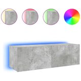  Zidni TV ormarić s LED svjetlima siva boja betona 100x35x31 cm | shoptok.hr