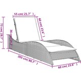  Ležaljka za sunčanje s jastukom smeđa 60x205x73 cm poliratan | shoptok.hr