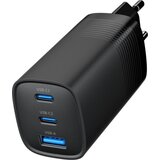 Gembird Punjač 2xType-C + 1x-A fast charger, 65W PD, back GEMBIRD, TA-UC-PDQC65-01-BK Cijene