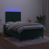  s oprugama i madracem LED tamnozelenim 120x190 cm baršun | shoptok.hr