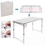  Sklopivi stol u obliku kovčega sa 4 sklopive stolice - 120 x 60 x 66 cm - bijeli | Shoptok.si