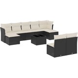  10-dijelni set vrtnih sofa s jastucima crni od poliratana | shoptok.hr