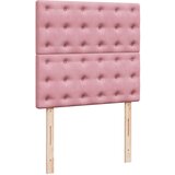 Box spring krevet s madracem ružičasti 90x190 cm baršunasti | shoptok.hr