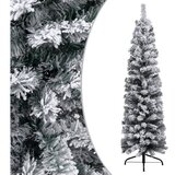  Ozka umetna novoletna jelka s snegom zelena 150 cm PVC | Shoptok.si