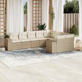 vidaXL 9-dijelni set vrtnih sofa s jastucima bež od poliratana | shoptok.hr