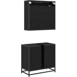 vidaXL Komplet pohištva za kopalnico 2 pcs Črni hrast 65 x 33 x 60 cm | Shoptok.si