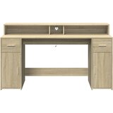  Radni stol s LED svjetlima hrast 160x55x91 cm konstruirano drvo | Eponuda.ba